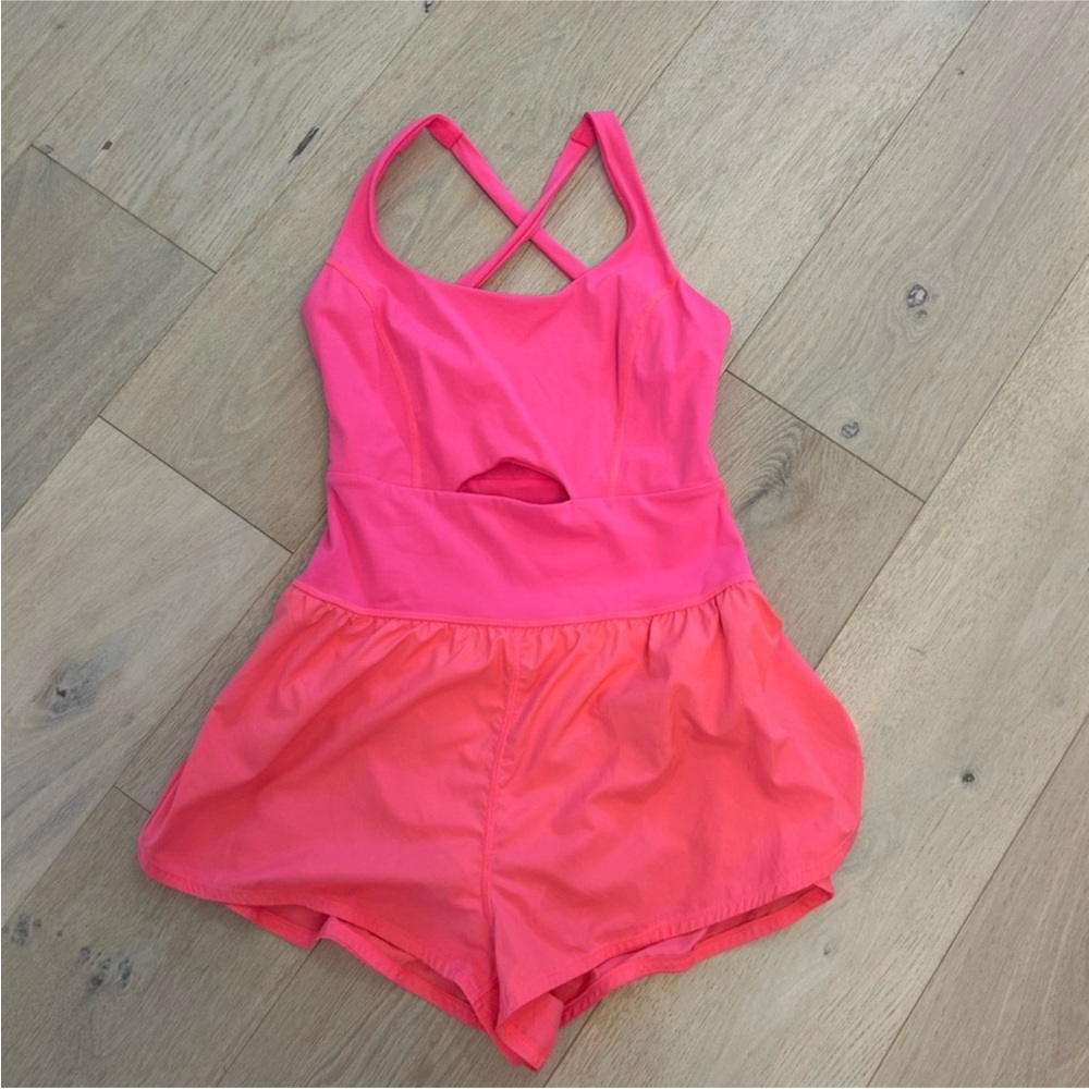 Vibrant Pink free people movement runsie short romper size large